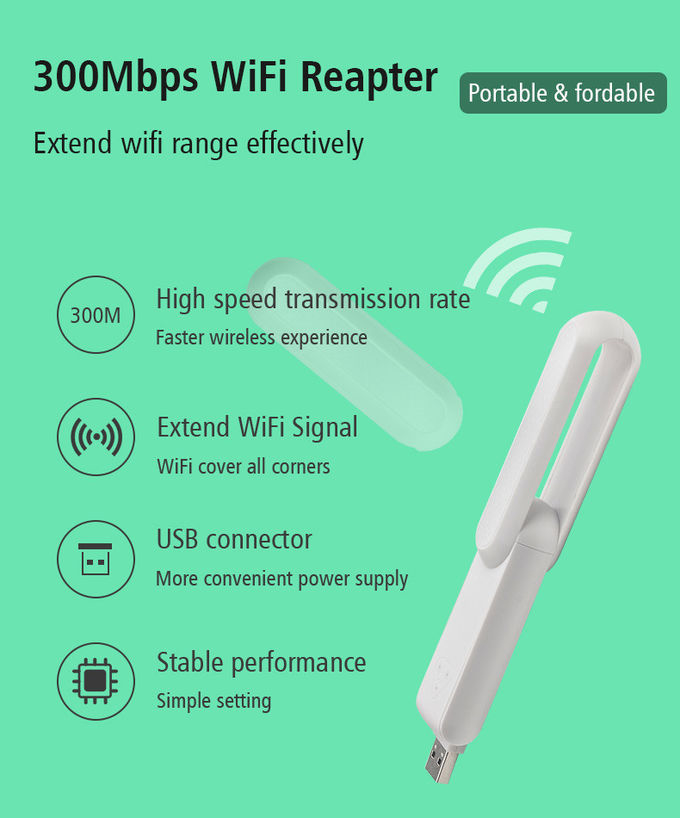 802.11n USB WiFi Range Extender Portable Wifi Repeater With USB Port