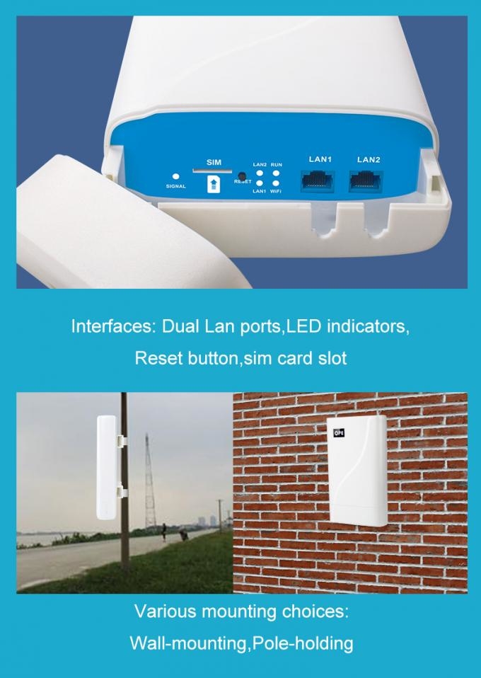 Waterproof POE Power Wifi Wireless Outdoor CPE SimCard Ethernet Port 4G LTE Router for CCTV Rural