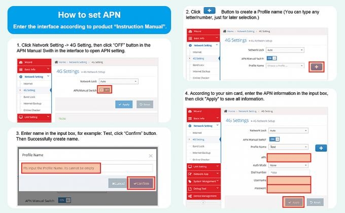how to set APN